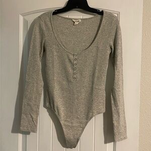 Gray Long Sleeve Bodysuit